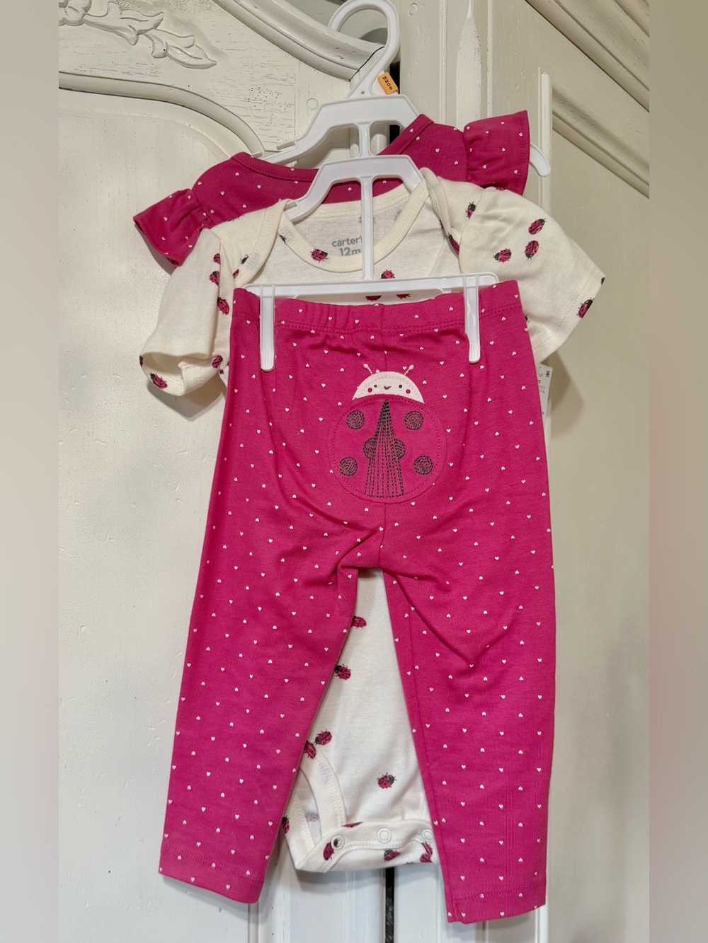 3 for $25 Carter's Hot Pink Ladybug Heart Print Leggings